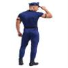 Miutii Mens Police Officer Policeman Costume Dirty Cop Roleplay Short Sleeve Jumpsuit with Accessories Blue X-Large view 4