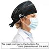 Hsnar Black Marble Scrub Caps with Buttons Elastic Working Hats Tie Back Nurse Hat Lightweight Breathable Surgical Caps for Women Men view 2