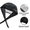 Hsnar Black Marble Scrub Caps with Buttons Elastic Working Hats Tie Back Nurse Hat Lightweight Breathable Surgical Caps for Women Men view 3