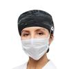 Hsnar Black Marble Scrub Caps with Buttons Elastic Working Hats Tie Back Nurse Hat Lightweight Breathable Surgical Caps for Women Men view 4