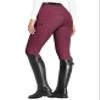 FitsT4 Sports Women's Full Seat Riding Tights with Zipper Pockets Horseback Riding Pants Equestrian Breeches for Women Burgundy L view 1