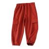 Cargo Pants for Girls Boys Red Sweatpants Baggy Jogger Pants with Pockets Toddler Lightweight Toddler (Red, 6-7 Years) view 1