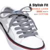 Handshop Wide Flat Athletic Shoelaces 5/16"(2 Pair) - Shoe Laces for Sneakers and Casual Shoes Replacements Dark Gray 60 inch (150cm) view 2