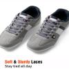Handshop Wide Flat Athletic Shoelaces 5/16"(2 Pair) - Shoe Laces for Sneakers and Casual Shoes Replacements Dark Gray 60 inch (150cm) view 3