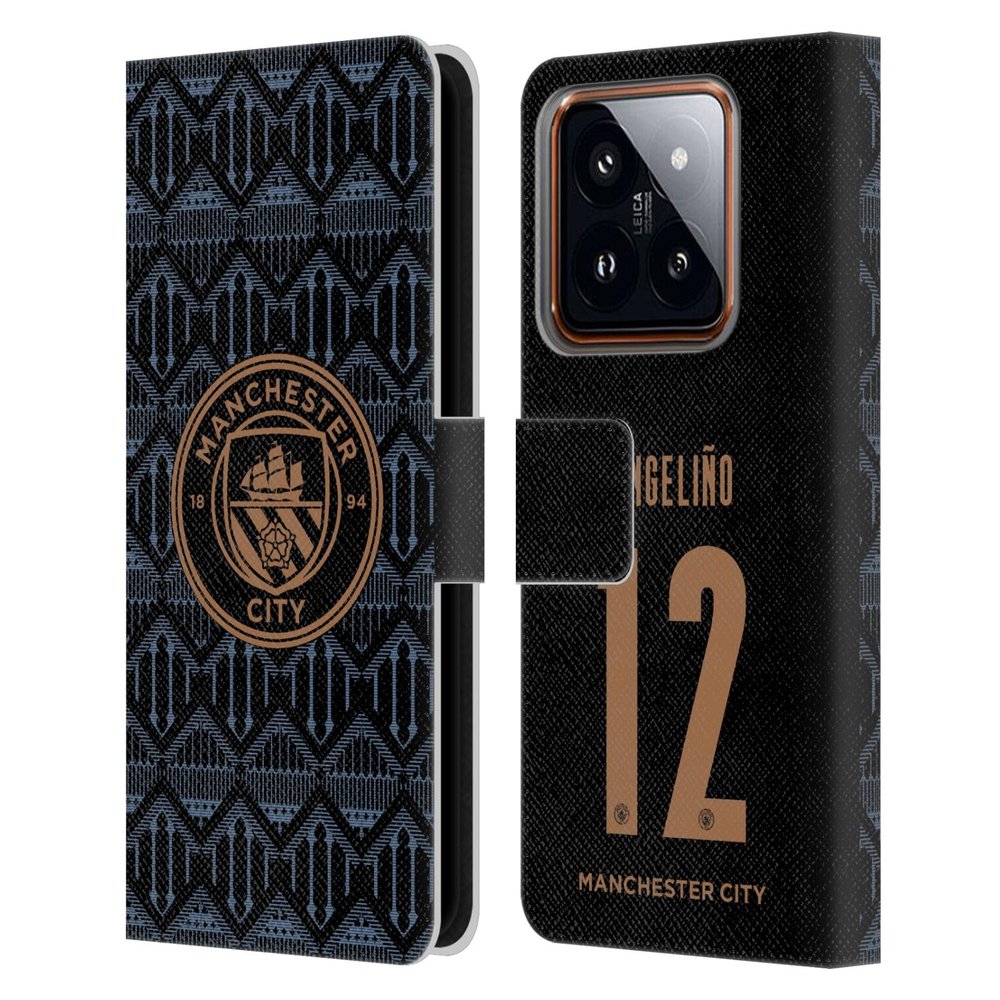 Head Case Designs Officially Licensed Manchester City Man City FC Angelio 2020/21 Players Away Kit Group 2 Leather Book Wallet Case Cover Compatible with Xiaomi 14