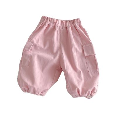 Little Boys Pull On Pants Toddler Baby Khaki Cargo Pants Loose Long Pant with Pockets Casual Fall (Pink, 3-6 Months)