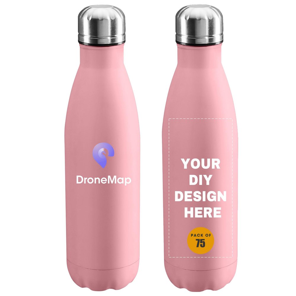 SMLIXE Personalized Custom Water Bottles 17oz 75 Pcs Stainless Steel Double Wall Insulated Leakproof Cups for Sports Outdoors With Colorful Text Logo Print in USA