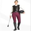 FitsT4 Sports Women's Full Seat Riding Tights with Zipper Pockets Horseback Riding Pants Equestrian Breeches for Women Burgundy S view 2