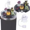 Compatible with Stanley Cup Lid Accessories Charms, Charms for Stanley Cups H2.0 Accessories 30oz 40oz with Silicone Straw Cover Cap for Tumblers (Halloween, 30oz) view 1
