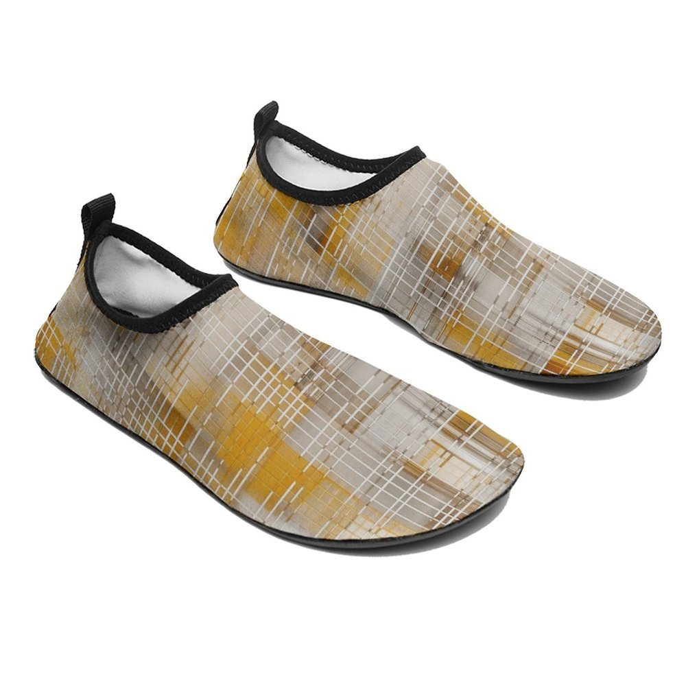 Water Shoes for Women Men Quick-Dry Barefoot Water Sports Shoes Taupe and Yellow Sport Beach Swim Shoes