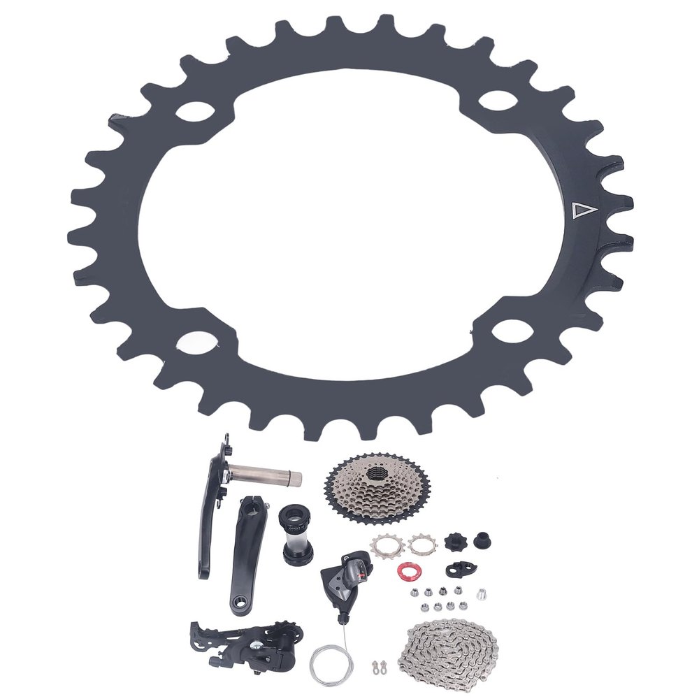10 Speed Bike Groupset 42T Flywheel Bike Shift Kit Crank Shifter Rear Derailleur Chain Set (32T Chainring)