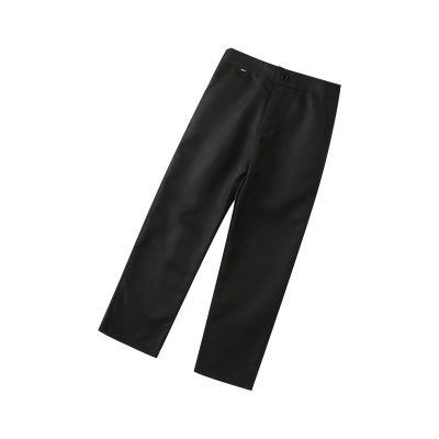 Boy's Dress Pants Flat-Front Twill Black Stretch Chino Pants Toddler School Uniforms Pants Fall Girl (Black, 8-9 Years)