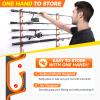 PLUSINNO H5 Horizontal Fishing Rod/Pole Holders for Garage, Wall or Ceiling Mounted Fishing Rod Rack, Aviation Aluminum Fishing Holder Holds up to 5/10/20 Rod or Combos Fishing Gear and Gifts for Men view 4