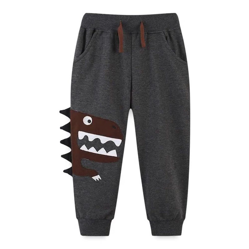 Toddler Boys Sweatpants Drawstring Elastic Trousers Kids Dinosaur Sport Jogger Pants Cotton Athletic Fall (A, 5-6 Years)