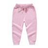 Toddler Girls Boy's Sweatpants Baby Cotton Pull on Jogger Pants Kids Solid Elastic Waist Slim Sport (Pink, 12-18 Months) view 2