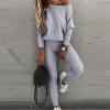 2 Piece Sets for Women Lounge Sets Sweatshirt Legging Jogger Set Tracksuits Sweatsuit Workout Outfits Fall Clothes (Grey, S) view 2