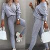 2 Piece Sets for Women Lounge Sets Sweatshirt Legging Jogger Set Tracksuits Sweatsuit Workout Outfits Fall Clothes (Grey, S) view 4