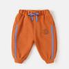 Baby Boys Cute Sweatpants Infant Cotton Harem Pants Toddler Active Joggers Pants Casual Athletic (Orange, 12-18 Months) view 2