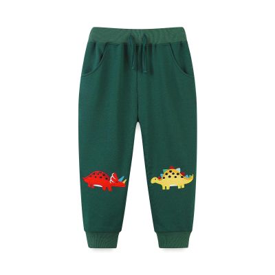 Baby Boy Drawstring Elastic Sweatpants,Toddler Cotton Cute Cartoon Active Jogger Pants with Pockets (Green, 5 Years)