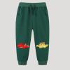 Baby Boy Drawstring Elastic Sweatpants,Toddler Cotton Cute Cartoon Active Jogger Pants with Pockets (Green, 5 Years) view 2