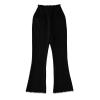 Girl's Corduroy Flare Pants High Waisted Elastic Waist Bell Bottom Casual Pants Toddler Girls Slim (Black, 4-5 Years) view 1