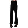 Girl's Corduroy Flare Pants High Waisted Elastic Waist Bell Bottom Casual Pants Toddler Girls Slim (Black, 4-5 Years) view 2