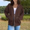 EKIYVO Zip Up Hoodie Women's Long Sleeve Cotton Plus Size Jacket With Hood Soft Hoodies Light Weight Solid Color Zip Up Sweatshirt Coffee Hoodies Large 22 view 2