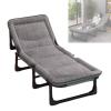 Folding Camping Cot with Mattresses 4-Level Adjustment of Backrest Portable Foldable Bed Provide A Comfortable Rest for Camping, Home, Office, No Installation Required(Gray,190 * 68 * 30cm) view 1