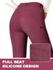 FitsT4 Sports Women's Full Seat Riding Tights with Zipper Pockets Horseback Riding Pants Equestrian Breeches for Women Burgundy XL view 4
