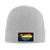 MULIHU LGBT Flag Map of Iceland Beanie Hat for Men Women Winter Warm Knit Hats Ski Hat Skull Cap Gray view 2