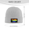 MULIHU LGBT Flag Map of Iceland Beanie Hat for Men Women Winter Warm Knit Hats Ski Hat Skull Cap Gray view 3
