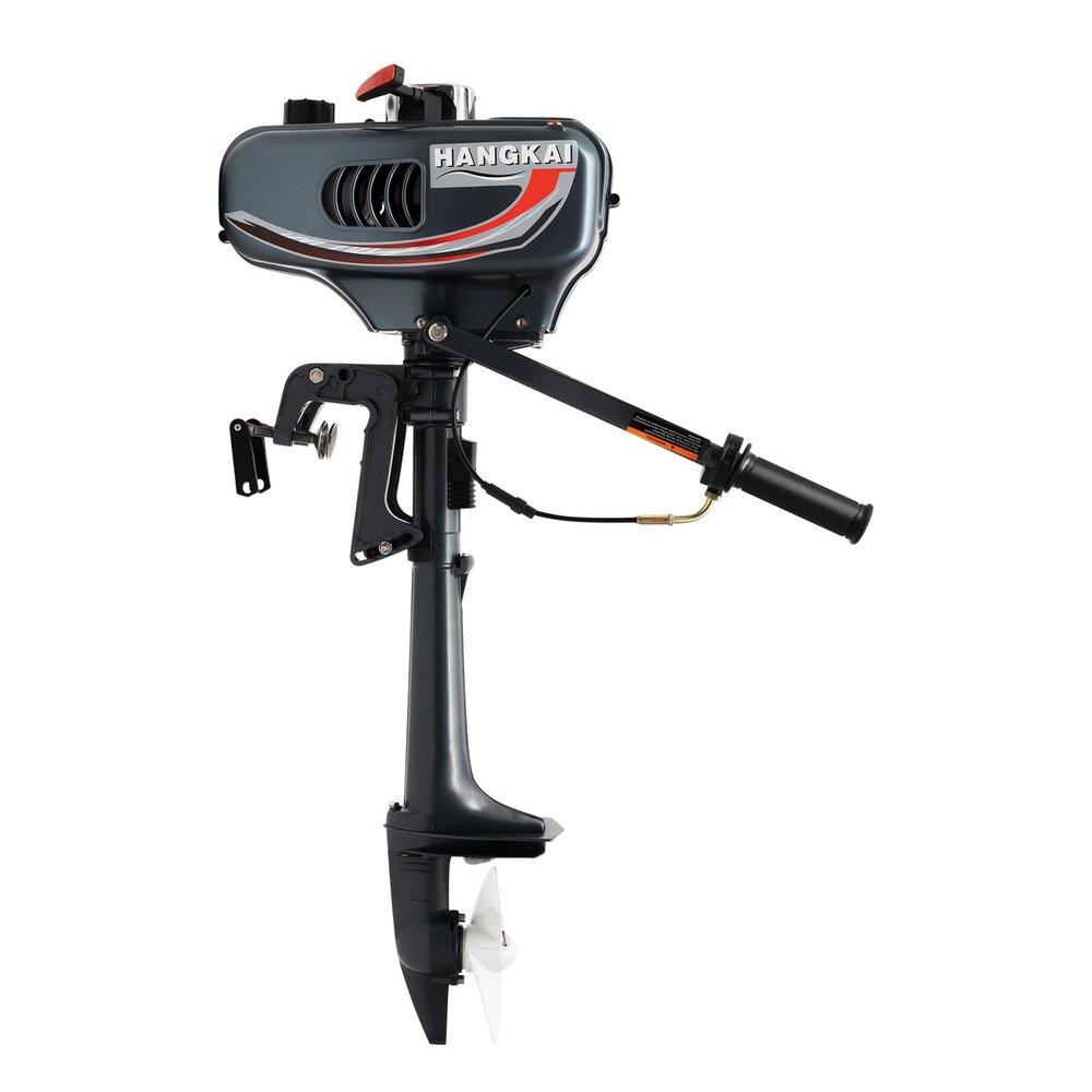 Hangkai 140cc Outboard Motor, 4 Stroke 6 Hp Outboard Motor, Fishing Engine, Tcl Ignition System Wind Cooling System (Short Shaft)