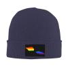 MULIHU LGBT Flag Map of Samoa Beanie Hat for Men Women Winter Warm Knit Hats Ski Hat Skull Cap Navy Blue view 2