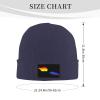 MULIHU LGBT Flag Map of Samoa Beanie Hat for Men Women Winter Warm Knit Hats Ski Hat Skull Cap Navy Blue view 3