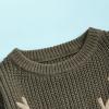 MOLZULAMS Toddler Baby Girl Boy Christmas Outfit My First Christmas/Elk Embroidery Sweater Crewneck Sweatshirt Xmas Clothes (Army Green, 2T) view 3
