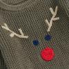 MOLZULAMS Toddler Baby Girl Boy Christmas Outfit My First Christmas/Elk Embroidery Sweater Crewneck Sweatshirt Xmas Clothes (Army Green, 2T) view 4
