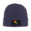 MULIHU LGBT Flag Map of Italy Beanie Hat for Men Women Winter Warm Knit Hats Ski Hat Skull Cap Navy Blue view 2