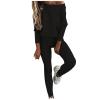 2 Piece Sets for Women Lounge Sets Sweatshirt Legging Jogger Set Tracksuits Sweatsuit Workout Outfits Fall Clothes (Black, S) view 1
