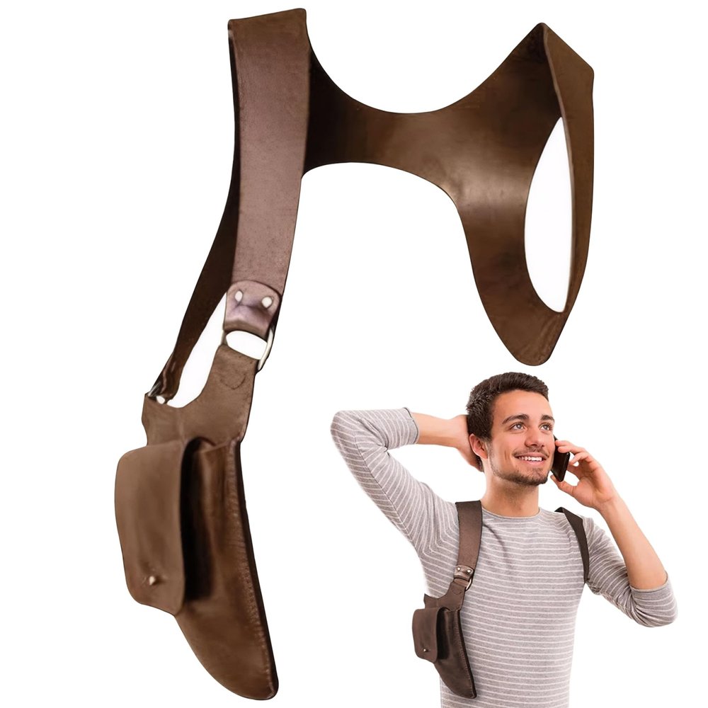 Backpack Shoulder Strap Pouch PU Hidden Underarm Shoulder Bag Retro Medieval Backpack Mobile Phone Bag Shoulder Wallet Concealed Pack for Steampunk Parties Shopping Cosplay, Bandolier