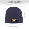 MULIHU LGBT Flag Map of Spain Beanie Hat for Men Women Winter Warm Knit Hats Ski Hat Skull Cap Navy Blue view 3