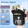 Water Bottle Pouch Backpack For Stanley Quencher Cup - Black Skeleton Print 40 30 oz Tumbler Bag Purse Pack Wallet For Phone Keys Gym Accessories view 2