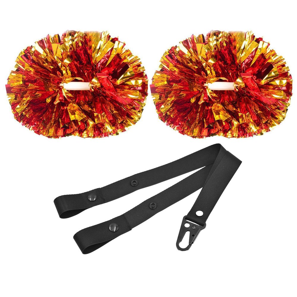 Blaward 2 Pack Cheerleading Pom Poms +Custom Made Pom Holder Cheer Uniform Costume Accessory for Party Dance Sports Noisemaker,Cheerleading Squad Spirited Fun Poms Cheerleader Pompoms