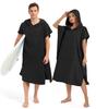 Abahub Surf Poncho Men & Women Towel Poncho Adult with Hood, Thick Quick Dry Changing Poncho Towel, Microfiber Wearable Cover Up for Surfing Beach Swim - Absorbent Changing Towel M (Black) view 1