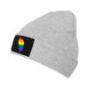 MULIHU LGBT Flag Map of Dominica Beanie Hat for Men Women Winter Warm Knit Hats Ski Hat Skull Cap Gray view 1