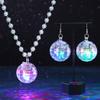 Sixexey Light Up Disco Ball Necklace Set LED Disco Necklace Birthday Dance Party Favors Necklace Accessories for Women view 1