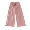 Cargo Pants for Girls Boys Sweatpants Toddler Kids Parachute Pants Baggy Jogger for Little Little Girl (Pink, 5-6 Years) view 1