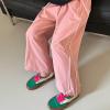 Cargo Pants for Girls Boys Sweatpants Toddler Kids Parachute Pants Baggy Jogger for Little Little Girl (Pink, 5-6 Years) view 2