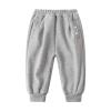 Unisex Toddler Fleece Sweatpants Cotton Elastic Waist Fall Winter Baby Boys Girls Jogger Pants (Grey, 12-18 Months) view 1