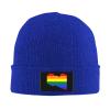 MULIHU LGBT Flag Map of Libya Beanie Hat for Men Women Winter Warm Knit Hats Ski Hat Skull Cap Blue view 2