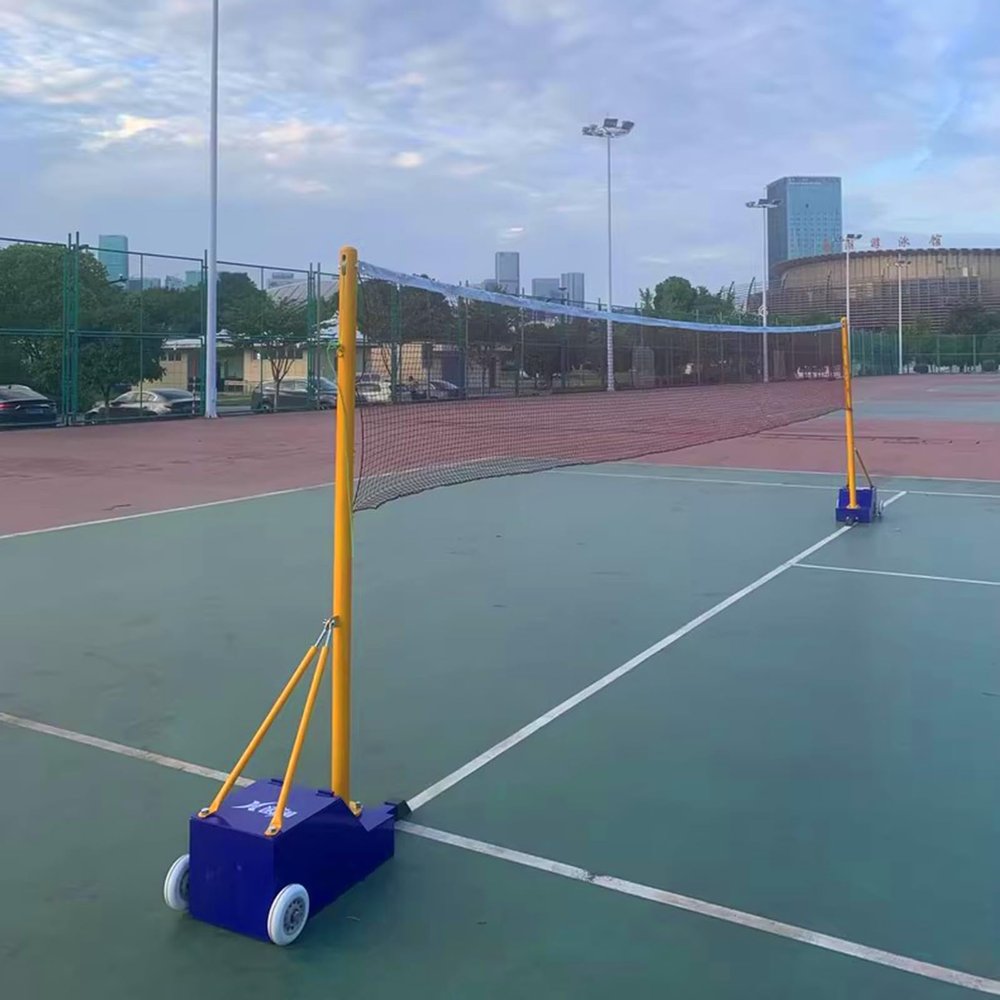 ENHEN Volleyball Net Stand 5ft - 6.7ft Height Adjustable Outdoor Badminton Net with Pole, Backyard Court Lawn Professional Volleyball Ball Game Stand, Easy to Move